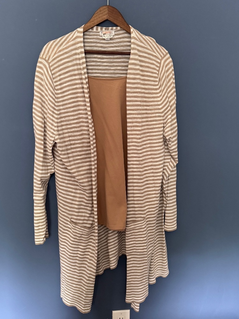 Kim Rogers striped cardigan and Talbots popular reversible style tank set 3X